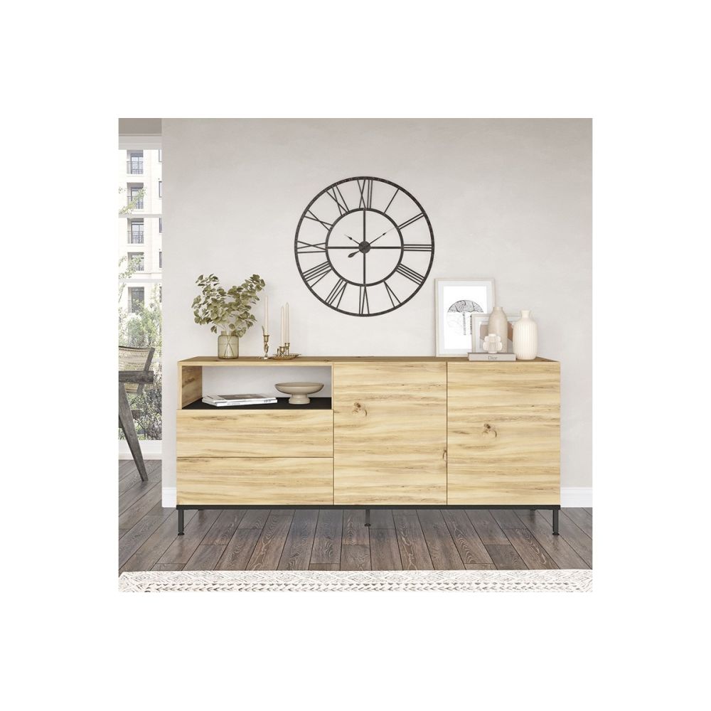 Aparador Color Cambria-Wenge, con 2 Puertas y 2 Cajones