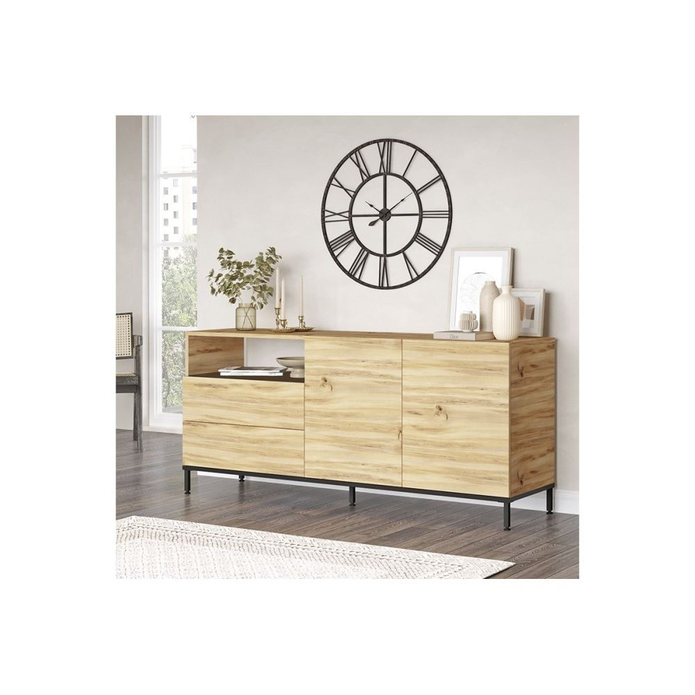 Aparador Color Cambria-Wenge, con 2 Puertas y 2 Cajones