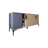 Buffet en Melamina Gris Oscuro y Roble, Diseño Moderno