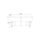 Buffet Diseño Moderno Natural-Negro con 4 Puertas